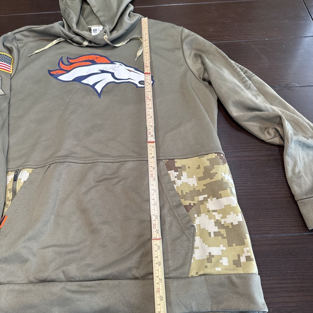 Nike Denver Broncos Salute to Service Hoodie Mens XL Olive Green Pullover Camo - Picture 8 of 16